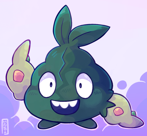 poketto-monsta:TRASHMASTERI tried painting again!! I’m really happy with the colours on this! It’s s