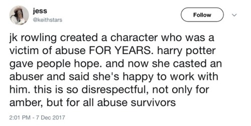 smitethepatriarchy: fandomshatewomen: dearprongs: Some tweets about JK Rowling’s statement in 
