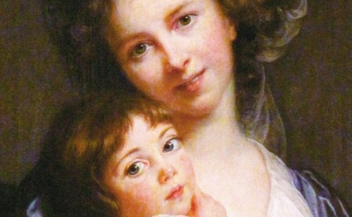 Élisabeth Vigée Le Brun, Madame Vigée-Le Brun et sa fille detail, 1786