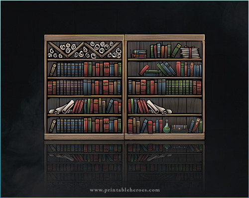 These Modular Bookshelf Paper Miniature Props Are Now Available For Download (free Full Color Versions