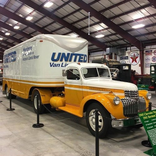 A United Van Lines 1945 Chevrolet Master owned and on display at @iowa80truckingmuseum #unitedvanlin