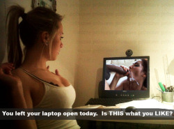 totallyhot-cuckold:Should I tell her I left it open intentionally?