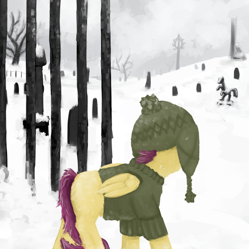 celestiawept2:  celestiawept2:  and underage horses, underwater in their heartsbeating in the cemetery snow, by hedge and sedge  remember when i drew stuff like this