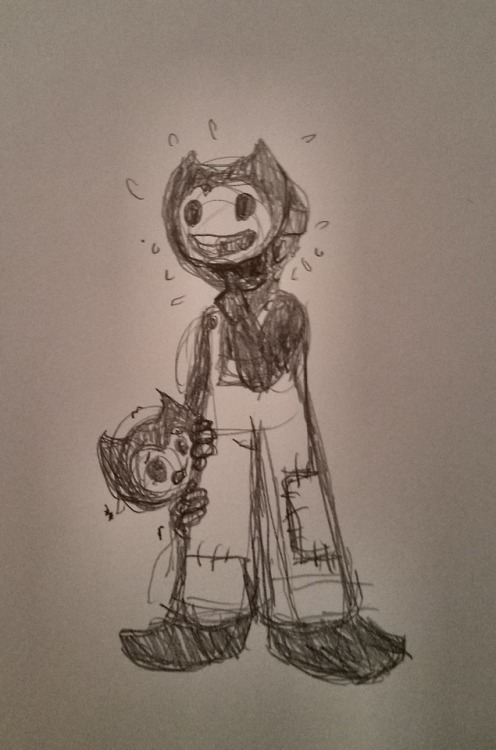 Bendy and the Ink Machine AU where Sammy is actually protecting the real toon bendy from the monstro