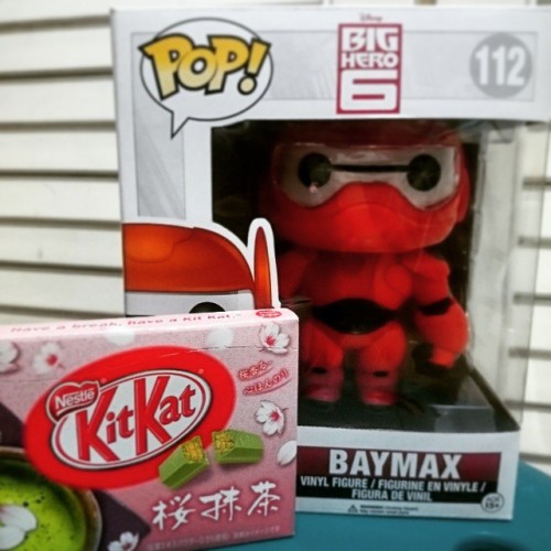 Addition to my #toycollection #Funko #Pop #Baymax #BigHero6 (6inch toy) 👍👊👍👊  And #Sakura #Greentea #Kitkat 🇯🇵🌼🌼🌼