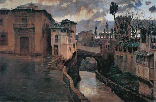 Downpour at Granada, Antonio Muñoz Degrain (1840-1924)