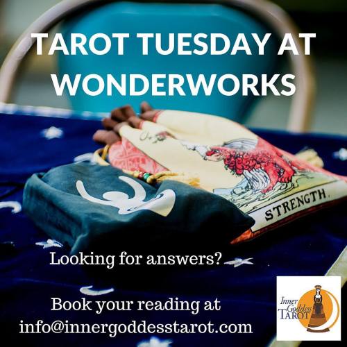 #TarotTuesday at #Wonderworks! Lori is at the store from 12-6PM, make your appointment by email, in 