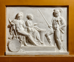 greekromangods:  Hector with Paris and Helen 1868 Bertel Thorvaldsen (1770–1844) Executed by Georg Christian Freund under the supervision of H.W. Bissen after Thorvaldsen’s original plaster model Marble Thorvaldsens Museum ** Visit my Links page for