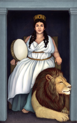 gracedpalmer:  Cybele: She is a primordial mother goddess whose worship spanned cultures and over a thousand years. She first appears in Phrygia, where she was associated with mountains, hawks, lions and the wilderness. Around 600 BCE, she was adopted