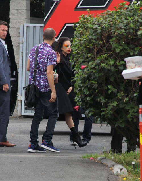 ladyxgaga:  Gaga arriving at AMP Radio in Los Angeles earlier today. 