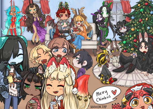 Drew a Christmas party of a lot of my ocs!Twitter: https://twitter.com/hhhori_allart