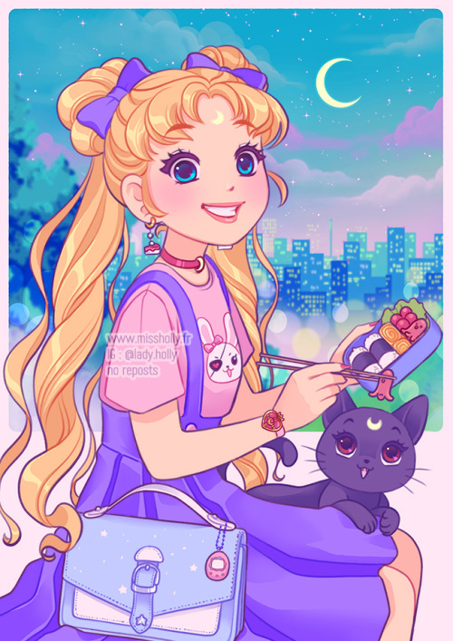 misshollyslair:  🌙 Midnight bento 🐰A