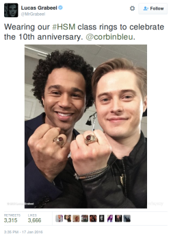 retiredprince:  tanaennos:  officerlawson:  Lucas Grabeel just tweeted this omg [x]  Without context, this just looks like 10 years down the road, Ryan and Chad got married  thats the dream 