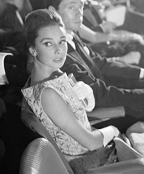 Audrey Hepburn at The Nun’s Story premiere in Rome, October 8th, 1959. 