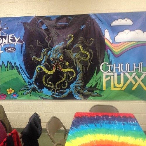 Cthulhu Fluxx making his presence known.#Cthulhu #Fluxx #looneylabs #looneylounge #tabletopday