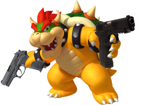 slightly-gay-pogohammer:  the adventures of me giving png guns to videogame characters continue