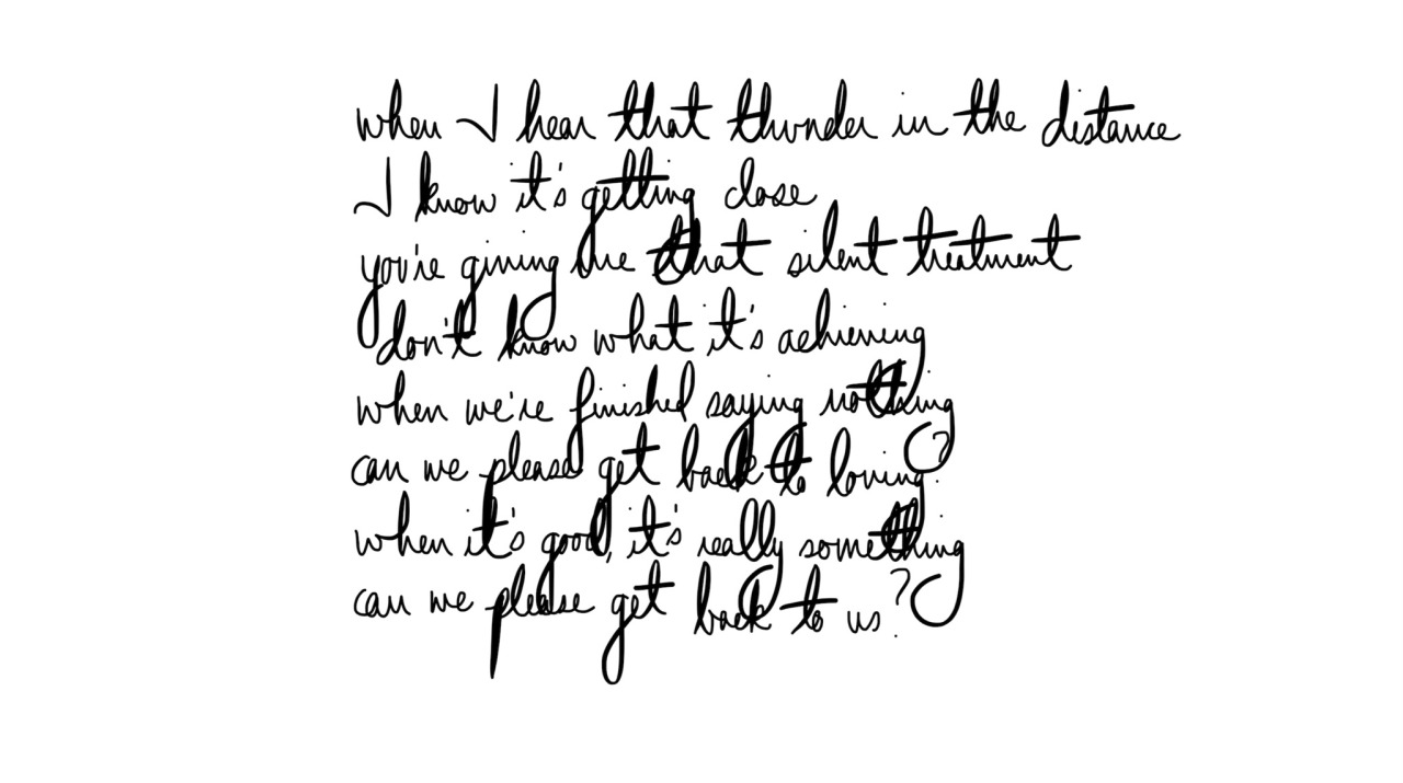 2 Tied Ships 2.0 — “Two Of Us” lyrics in Louis' handwriting.