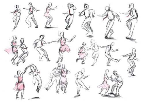 melgeeart:  Lindy hop sketching really brightens up a slow day at work.