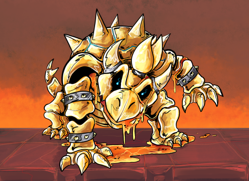 Decided to draw up Dry Bowser (Gold) for bowserday! because i think theyre neat