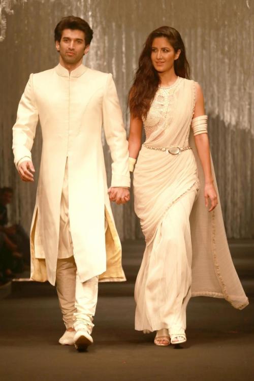 bollywoodhqs:  Aditya Roy Kapur and Katrina Kaif walk for Tarun Tahiliani