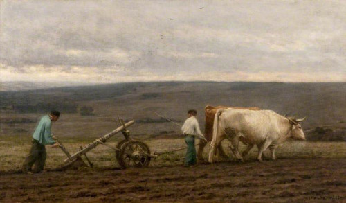 Ploughing with Oxen (1871) by Léon-Augustin Lhermitte