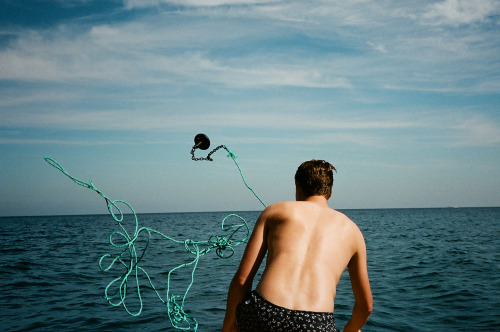 Rob throws anchor / Willow Cove, Catalina Island, California October 2015