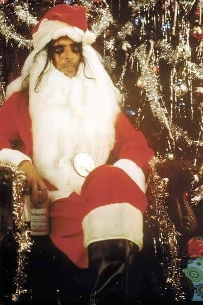 blondebrainpower:  Alice Cooper as Santa, 1970s