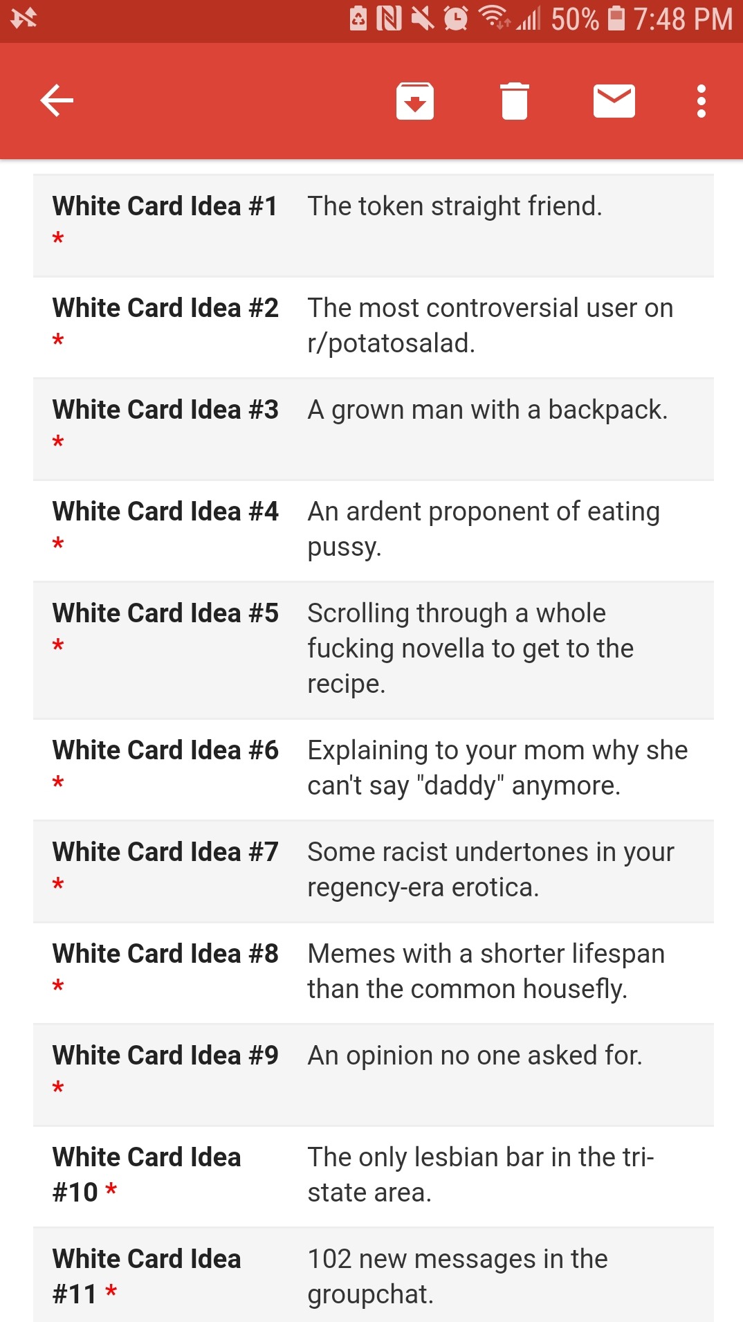 oh-little-owl: whos-she-gonna-call:  Cards Against Humanity is hiring new writers