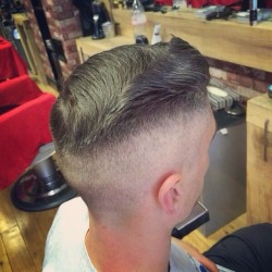 imonkeyaround:  Gents cut by @fayziexx #fade #taper #quiff #clipperwork #sideparting #skinfade #pompadour #barber #barbering #barbergang #barberlife #barbershop #traditionalbarbering #men #menshair #hair #mensstyle #mensfashion #style #fashion #london