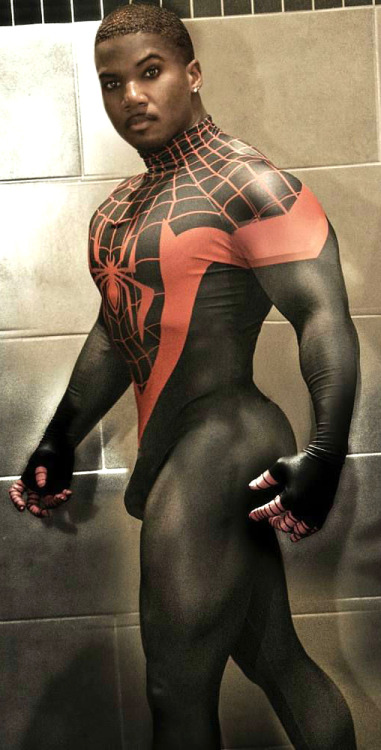 gaymerwitttattitude:  Gaymer Geek Selfies - Wouldn’t you be Dancing too if you looked Super Hot Cosplaying as “Spiderman/Miles Morales”? Plus he looks even Hotter when he Showers and is also a Pokemon fan, Why hasn’t anyone scooped up this man