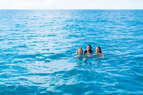 highenoughtoseethesea:Coco Ho, Malia Manuel, Tia Blanco and Nikki Van Dijk in the Caribbean.Phot