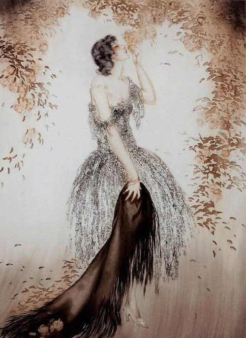 loveage-moondream: Black Shawl by Louis Icart