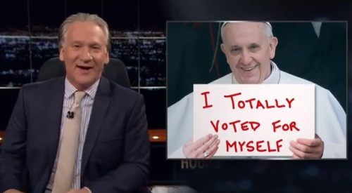 Bill Maher presents Celebrity Confession Signs. 