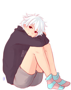 y-a-n-d-e-r-e:  so like… kaneki ken smiling at you sleepily with bedhair and radical socks!! 