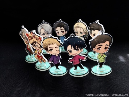 yoimerchandise: YOI x Youme Cafe Hong Kong Exclusive Acrylic Keychains/Stands Original Release Date:August 2017 Featured Characters (7 Total):Viktor (Original + Secret Versions), Yuuri   (Original + Secret Versions), Yuri, Otabek, Christophe, JJ, Phichit