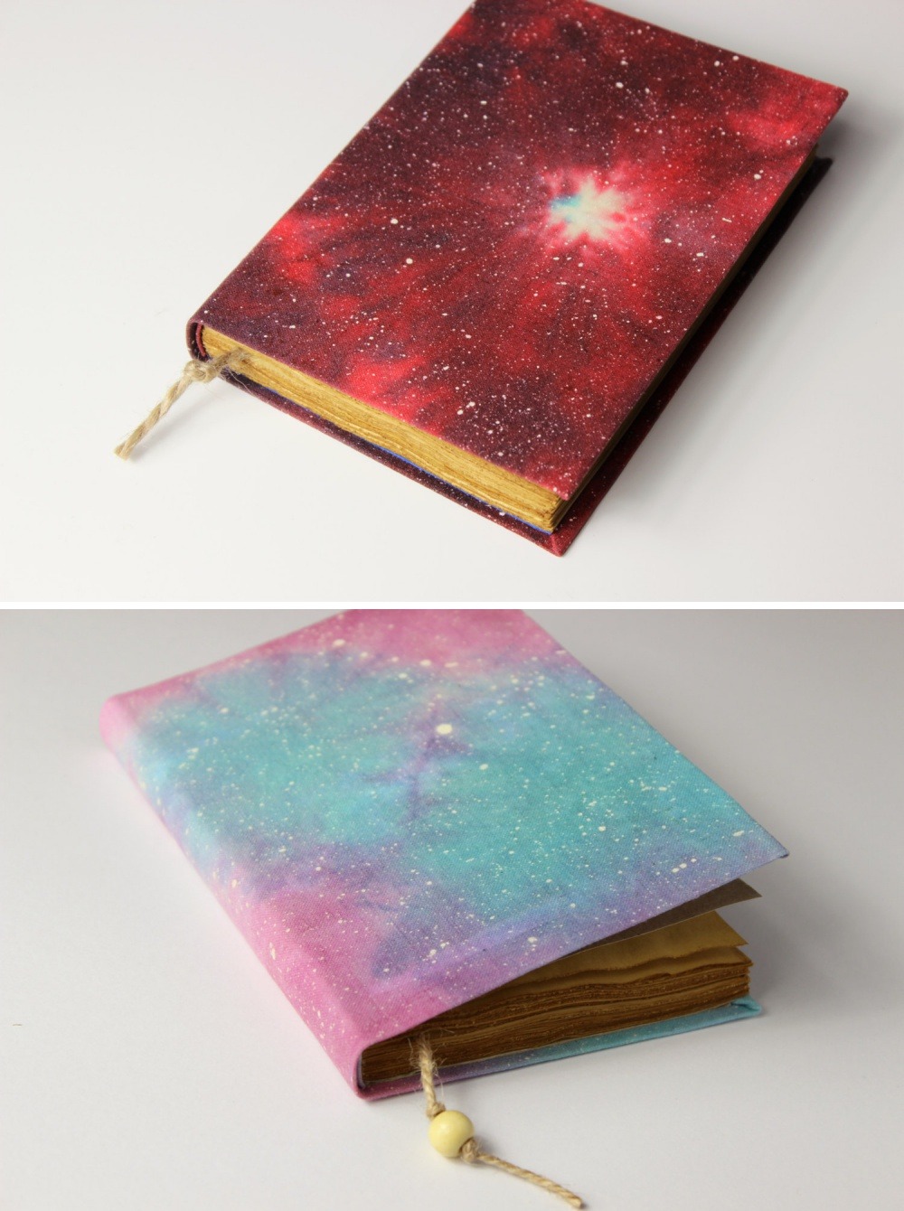 rollingpenguin: sosuperawesome:  Handmade Batik Fabric Cosmos Journals and Notebooks