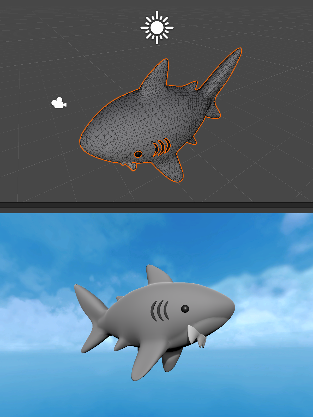 shark made in blender | 3D model