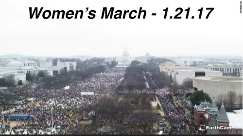 randommindtime: Inauguration vs Women’s March Both pictures are from 12:15 p.m. ET on each day