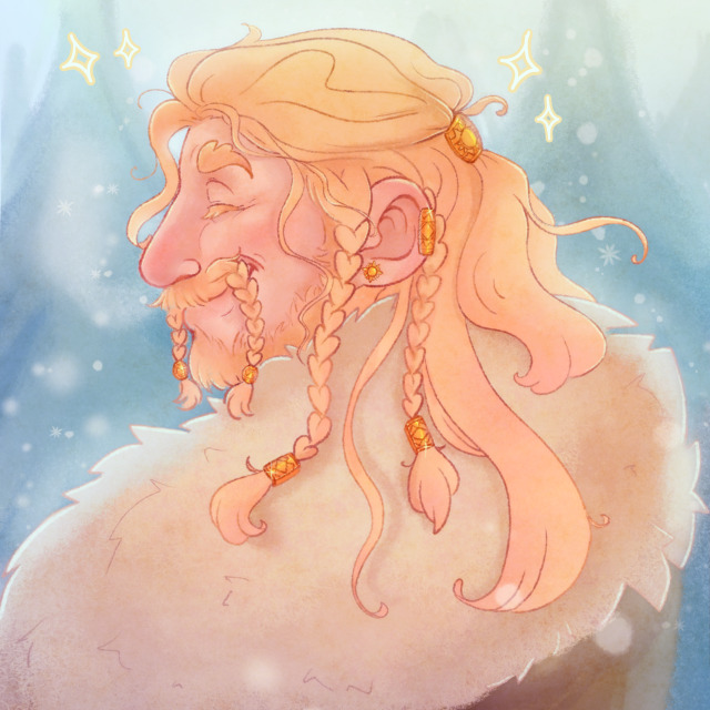 rucow:his fur coat gets fluffier and fluffier each time i draw it i love it 😭💛❄️