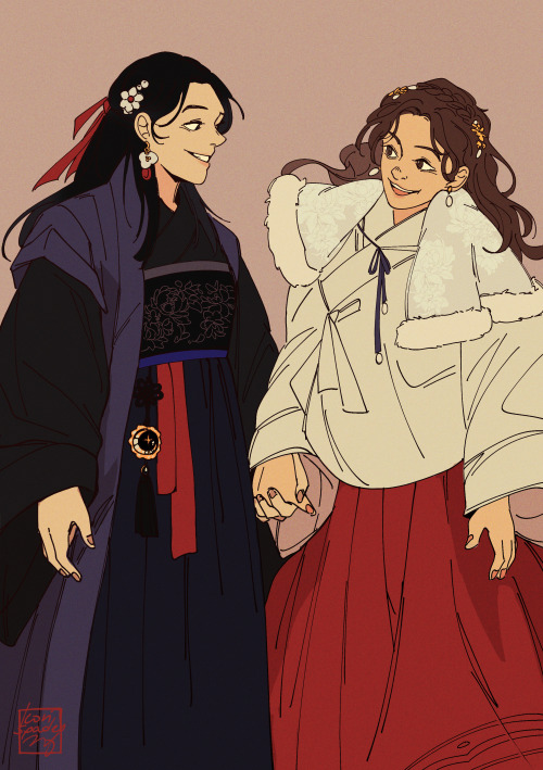 kairus-jk:hanbok day with mongdol and spartace! inspired by remake drama Scarlet Heart Ryeo and cheo