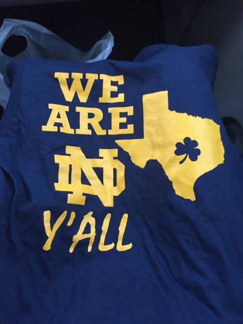 Loving my new shirt I’m obviously pumped for the game tonight GO IRISH