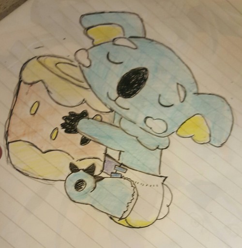 Drew a picture of baby komala whilst on train :)