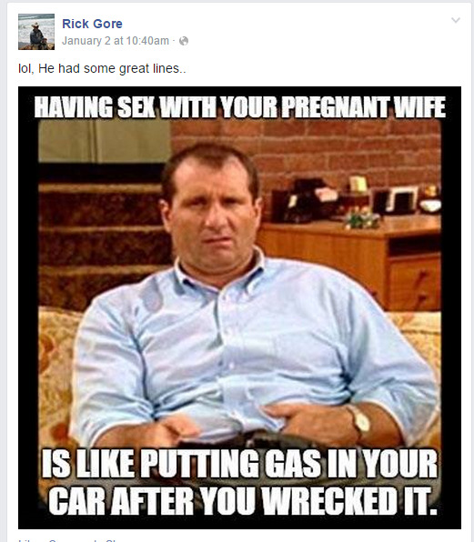 rickfuckinggore:  I guess this speaks for itself and his views on woman. Found on
