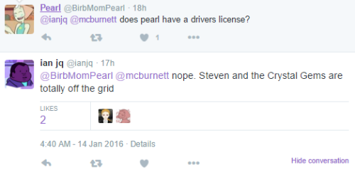 baddeleyite:ssardonyx:cant-get-enough-pearl:Pearl and the others do NOT have a driver’s license! [x]