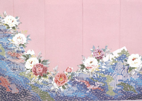 Kaga-Yuzen Kimono (irotomesode)Tomoji Ueda