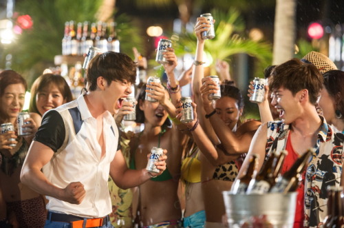 gilbakk: Lee Jong Suk＆Kim Woo Bin @ BEER「CASS」CF Shooting_Still cut! Forever craving them together