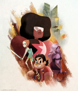 wendichen:  Crystal Gems Retro, mock movie poster for the Steven Universe t-shirt contest. One of these days I’ll write a gushy post about how much I adore this show for its artistic beauty, multifaceted characters, inclusiveness, sincerity, and all