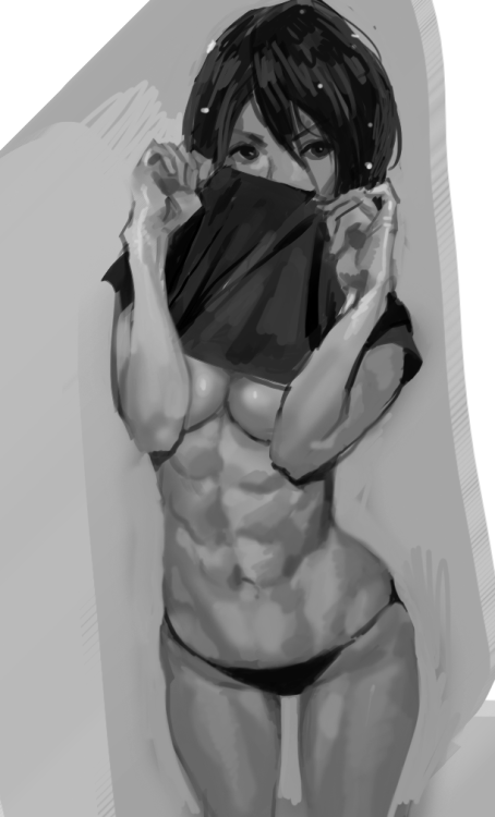 kikkochan:  Mikasa abs is so sexy… my god