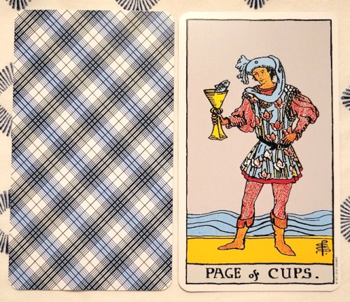 Page of CupsUpright - Docile, eager to learn, gentleness, kindness, news, patient, receptive, synchr