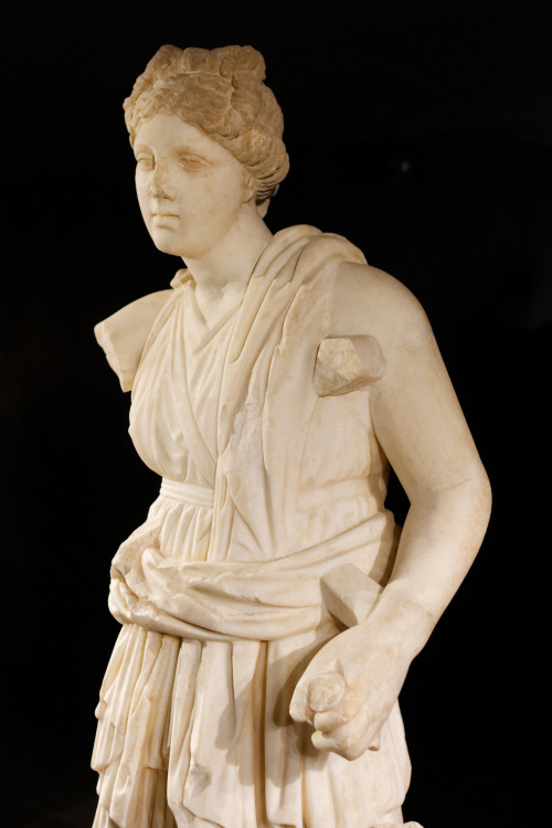 ancientart:Depicted as a huntress, like the Diana of Versailles, derived from a Greek model of the f